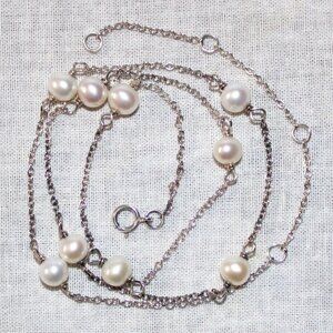 Sterling Silver Cultured Pearl Necklace